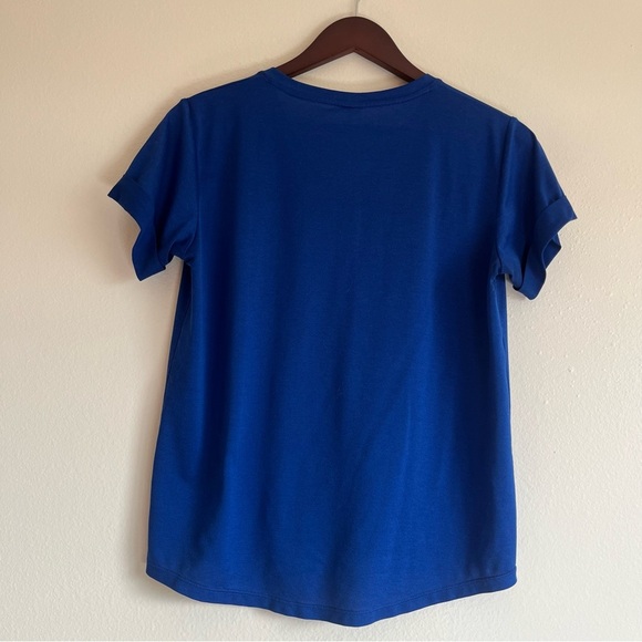 Women’s New Balance Royal Blue V Neck Dri Fit T Shirt Size Small - Picture 5 of 8